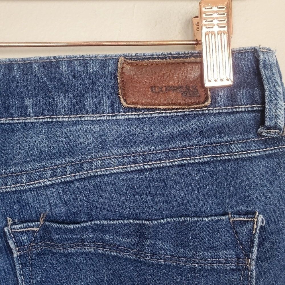 Express 6 Vintage Low Rise Skinny Medium Wash Jegging stretch Jeans Y2K - Picture 14 of 15
